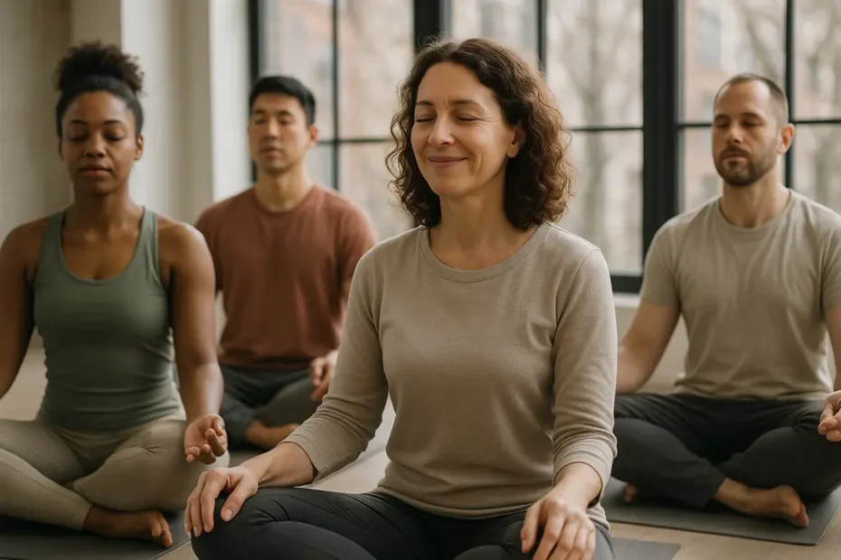 Person practicing breathwork techniques while seated calmly near a window