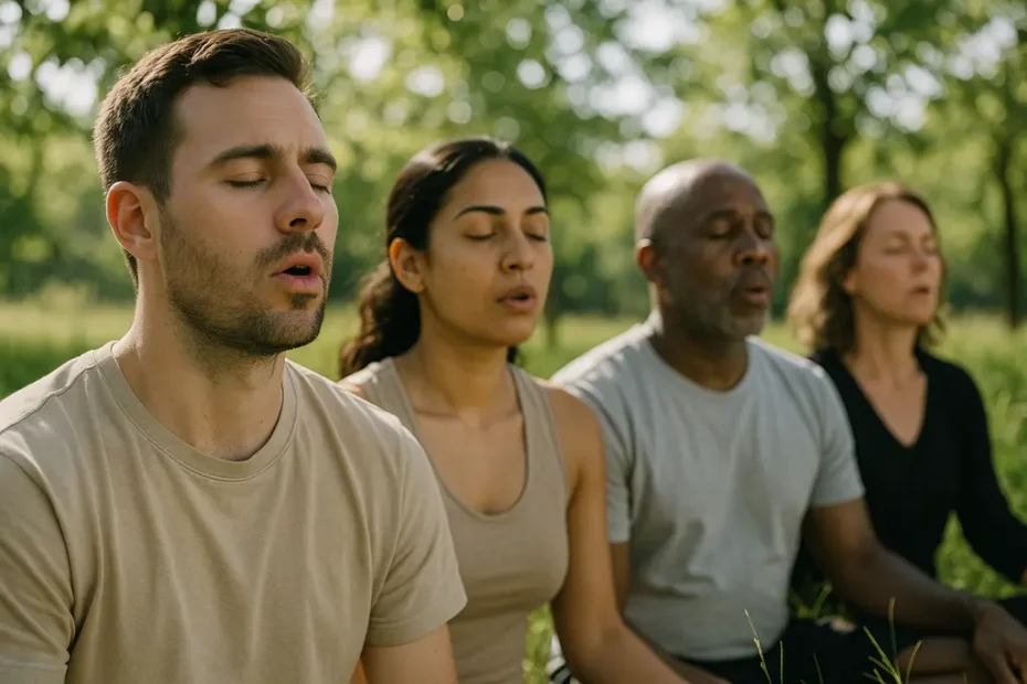Person practicing breathwork techniques while seated near a quiet window