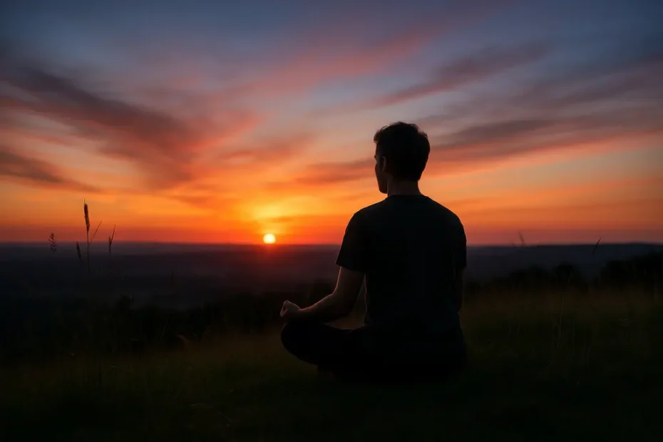 daily mindfulness practices shown with a calm seated breathing exercise at home