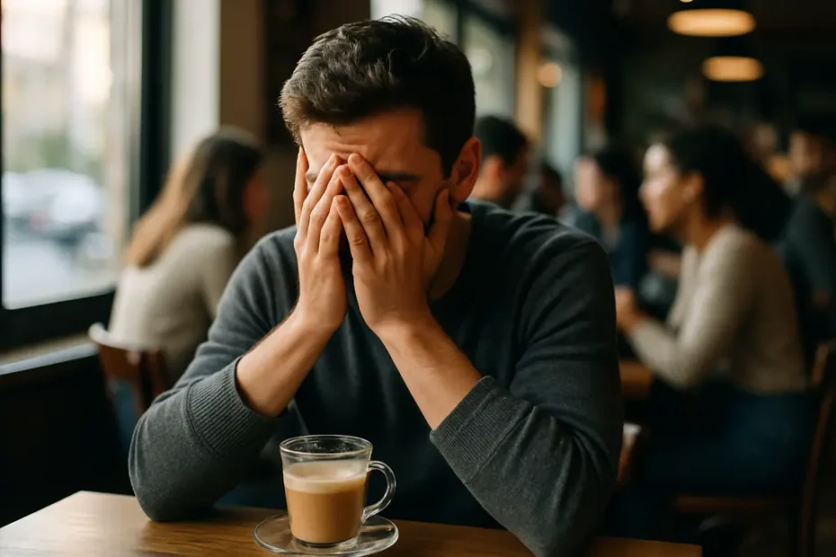 Distraction Emotion Regulation shown by a tired person pausing beside a quiet desk