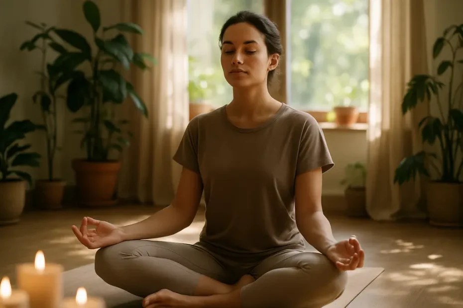 MBCT safety discussion with a calm therapy room and meditation cushions