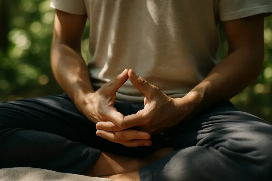 Mindfulness-Based Interventions practice with a calm breathing posture