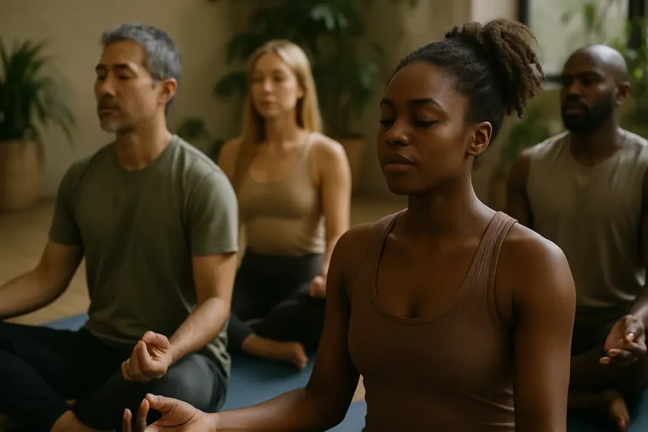 breathwork techniques practiced during a calm seated breathing exercise