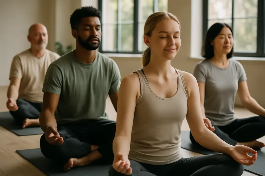 brief meditation practice with a seated adult in a quiet room