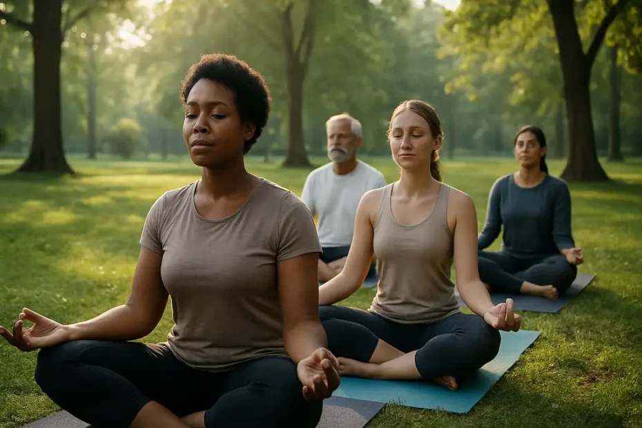 Person practicing consistent mindfulness practices beside a quiet window